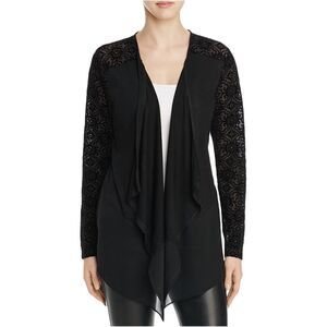Avec Womens Velvet Cardigan Sweater, Black, NWT